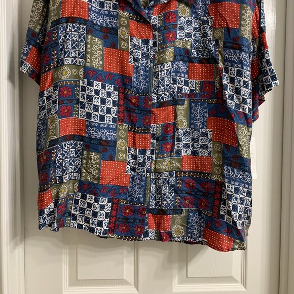Studio A Women's Multi-Color 100% Silk Blouse, Size 3X, NWT - Picture 2 of 5